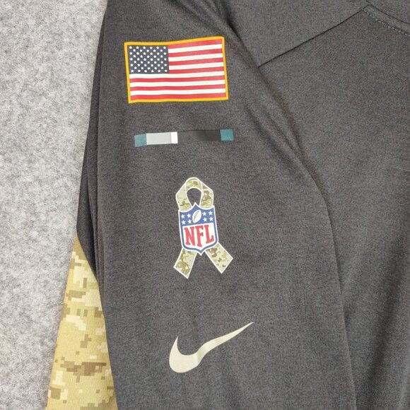 Nike Shirt Mens Sz L Philadelphia Eagles Tee Salute To Service Camo Dri Fit 3/4 - Picture 8 of 14